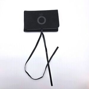Pandora Black Flocked Jewelry Travel Roll Organizer Ribbon Tie Small Case
